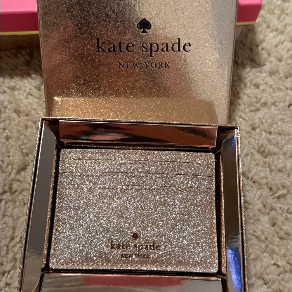Kate Spade Gold Glitter Card holder